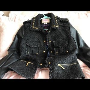 Faux leather cloth jacket